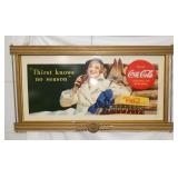 1940 FRAMED COCA COLA CARDBOARD