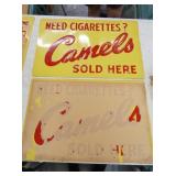 NOS EMB. CAMELS DEALER SIGN