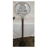 ONE HOUR PARKING LOLLIPOP ALUM. SIGN