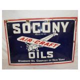 PORC. SOCONY OILS SIGN W/ PLANE