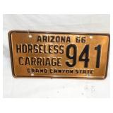 1966 ARIZONA HORSELESS CARRIAGE TAG