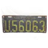 1934 NJ LIC. TAG