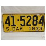1933 S. DAK LIC. TAG
