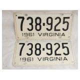 SET 1961 VA TAGS