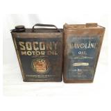 SOCONY MOTOR OIL CANS
