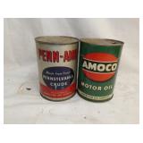PENN, AMOCO OIL CANS