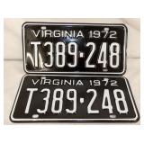 SET 1972 VA TAGS