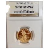 2012 GOLD $10 PF 70 ULTRA CAMEO