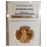 2013 GOLD $25 EAGLE ULTRA CAMEO