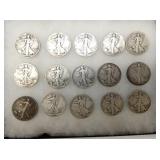 SILVER (15) WALKING HALVES