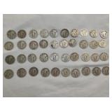 40 SILVER STANDING LIB. QUARTERS 1940-64