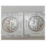 1942, 1944D SILVER WALKING LIB. 1/2