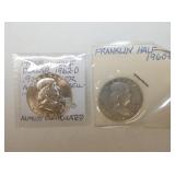 1960D,1962D SILVER FRANKLIN 1/2