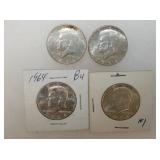 1964 SILVER KENNEDY HALVES