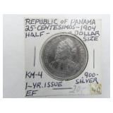 .900 SILVER 1904 REPUBLIC OF PANAMA