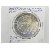 SILVER .900 AUSTRIA 50 SCHILLING 1970