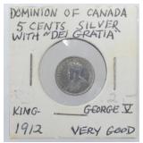 1912 5CENTS SILVER .903