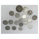 VIEW 5 VARIOUS SILVER DIMES
