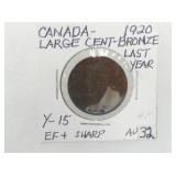 CANADA LG CENT 1920 BRONZE