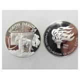 2 COINS 48 GRAMS SILVER OLYMPICS 