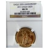 2011 1/2 OZ GOLD EAGLE MS 70