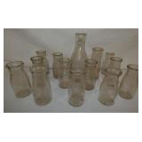 VARIOUS EARLY MILK BOTTLES