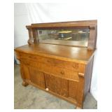 VIEW 2 CLOSEUP OAK SIDEBOARD