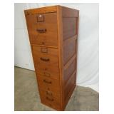 VIEW 2 CLOSEUP OAK 4 DRAWER FILE