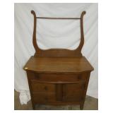 OAK WASHSTAND W/ TOWEL RACK
