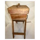 VIEW 3 EARLY WOODEN BUTTER CHURN