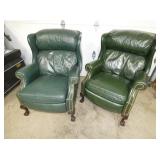 PAIR LEATHER OFFICE CHAIRS