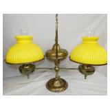 DOUBLE STUDENT LAMP BRASS