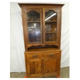 OAK 2PC. FLATWALL CUPBOARD
