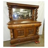 ORNATE OAK SIDEBOARD