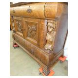 VIEW 6 CLOSEUP CARVED SIDEBOARD