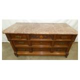 CHOC. MARBLE TOP HOTEL DRESSER