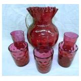FENTON CRANBERRY WATER SET