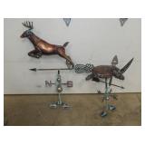 COPPER WEATHER VANE DEER, TURTLE