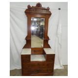 WALNUT DROP CENTER VICT. DRESSER
