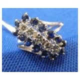 14KT DIAMOND/SAPHIRE RING