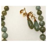 VIEW 4 14KT JADE NECKLACE AND EARRINGS