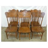 SET 6 MATCHING OAK CHAIRS