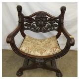 HEAVILY CARVED NORTHWINDS PARLOR CHAIR 