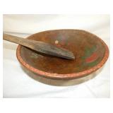 WOODEN DOUGH BOWL,PADDLE