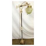 UNUSUAL FLOOR LAMP W/ FROSTED SHADE