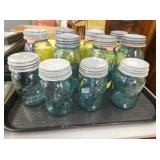 VARIOUS BLUE FRUIT JARS