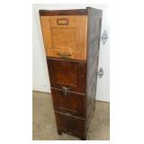 4 DRAWER OAK LEGAL FILE CABINET