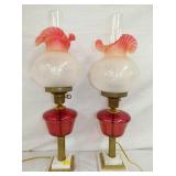 PAIR MATCHING PARLOR LAMPS
