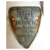 1961 VA HIGHWAY PLAQUE