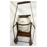 EARLY SUPERIOR STONEWARE CHURN